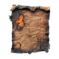 PNG Burned Piece of Paper on Transparent Background - Ai Generated Royalty Free Stock Photo