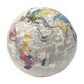 PNG Earth Globe Made of Newspaper on Transparent Background - Ai Generated Royalty Free Stock Photo