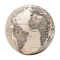 PNG Earth Globe Made of Newspaper on Transparent Background - Ai Generated Royalty Free Stock Photo