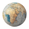 PNG Earth Globe Made of Newspaper on Transparent Background - Ai Generated Royalty Free Stock Photo