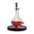 PNG Flame burning on flask in Lab on stand on Transparent Background - Ai Generated Royalty Free Stock Photo