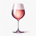 A png graphic of a full glass of pink blush moscato wine on a white background Royalty Free Stock Photo