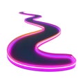 PNG Neon Asphalt Road on Transparent Background - Ai Generated Royalty Free Stock Photo