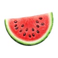 PNG Slice of Watermelon Red on Transparent Background - Ai Generated Royalty Free Stock Photo