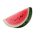 PNG Slice of Watermelon on Transparent Background - Ai Generated Royalty Free Stock Photo