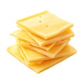 PNG Stack of Cheese Slices on Transparent Background - Ai Generated Royalty Free Stock Photo