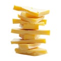PNG Stack of Cheese Slices on Transparent Background - Ai Generated Royalty Free Stock Photo
