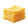 PNG Stack of Cheese Slices on Transparent Background - Ai Generated Royalty Free Stock Photo