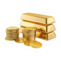 PNG Stack of Gold Bars of Different Sizes on Transparent Background - Ai Generated Royalty Free Stock Photo