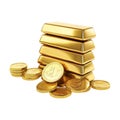 PNG Stack of Gold Bars of Different Sizes on Transparent Background - Ai Generated Royalty Free Stock Photo