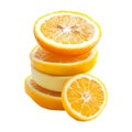 PNG Stack of Orange Fruit Slices on Transparent Background - Ai Generated Royalty Free Stock Photo