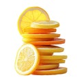 PNG Stack of Orange Fruit Slices on Transparent Background - Ai Generated Royalty Free Stock Photo