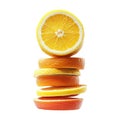 PNG Stack of Orange Fruit Slices on Transparent Background - Ai Generated Royalty Free Stock Photo