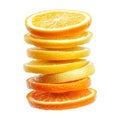 PNG Stack of Orange Fruit Slices on Transparent Background - Ai Generated Royalty Free Stock Photo