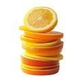 PNG Stack of Orange Fruit Slices on Transparent Background - Ai Generated Royalty Free Stock Photo