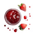 PNG Strawberries Jam Jar on Transparent Background - Ai Generated Royalty Free Stock Photo