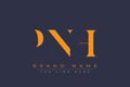 PNH abstract letter logo design Royalty Free Stock Photo