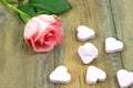 Pnk rose and heart candies