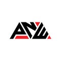 PNW triangle letter logo design with triangle shape. PNW triangle logo design monogram. PNW triangle vector logo template with red Royalty Free Stock Photo