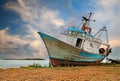 Po Delta Park, Porto Tolle, Italy: old fishing boat on the sea s