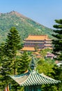 Po Lin Monastery located on Ngong Ping Plateau, on Lantau Island, Hong Kong Royalty Free Stock Photo