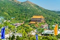 Po Lin Monastery located on Ngong Ping Plateau, on Lantau Island, Hong Kong Royalty Free Stock Photo