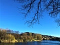 Po River, sky and nature in Turin city, Italy. Peace and beauty Royalty Free Stock Photo