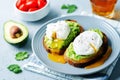 Poached egg Avocado Rye Toasts Royalty Free Stock Photo