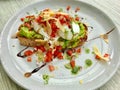 Poached egg breakfast with rye bread and avocado Royalty Free Stock Photo