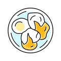 poached egg color icon vector illustration