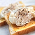 Poached egg on toast Royalty Free Stock Photo