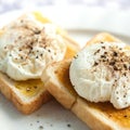 Poached egg on toast Royalty Free Stock Photo