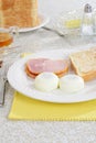 Poached eggs with Peameal bacon