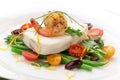 Poached Halibut and Spicy Shrimp