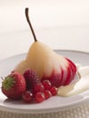 Poached Pear Marinated in Grenadine Royalty Free Stock Photo