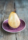 Poached pear in white wine Royalty Free Stock Photo