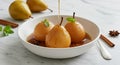 Poached Pears with Cinnamon and Star Anise Royalty Free Stock Photo
