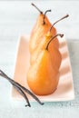 Poached pears on the plate Royalty Free Stock Photo