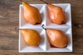 Poached pears on the plate Royalty Free Stock Photo