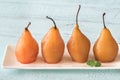 Poached pears on the plate Royalty Free Stock Photo