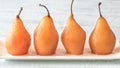 Poached pears on the plate Royalty Free Stock Photo