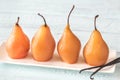 Poached pears on the plate Royalty Free Stock Photo