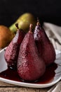 Poached pears in red wine Royalty Free Stock Photo