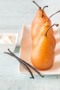 Poached pears on the plate Royalty Free Stock Photo