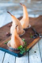 Poached pears with spices in syrup Royalty Free Stock Photo