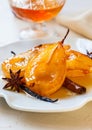 Poached pears with spices Royalty Free Stock Photo