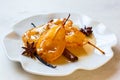 Poached pears with spices Royalty Free Stock Photo