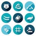 Poaching Icons Set. Vector Illustration Royalty Free Stock Photo