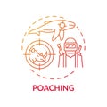 Poaching red gradient concept icon