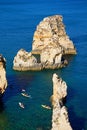 Kayaks in the bay, Ponta da Piedade.